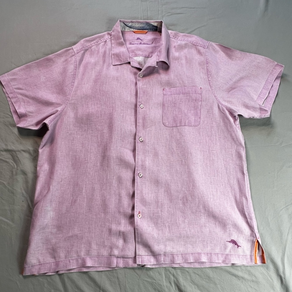Tommy Bahama Sea Glass Camp Shirt Sz. XL 100% Linen